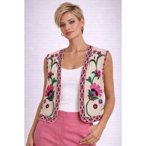 Zara embroidered floral waistcoat, Size M
